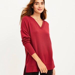 Lou & Grey Red Signaturesoft V-Neck Tunic Top